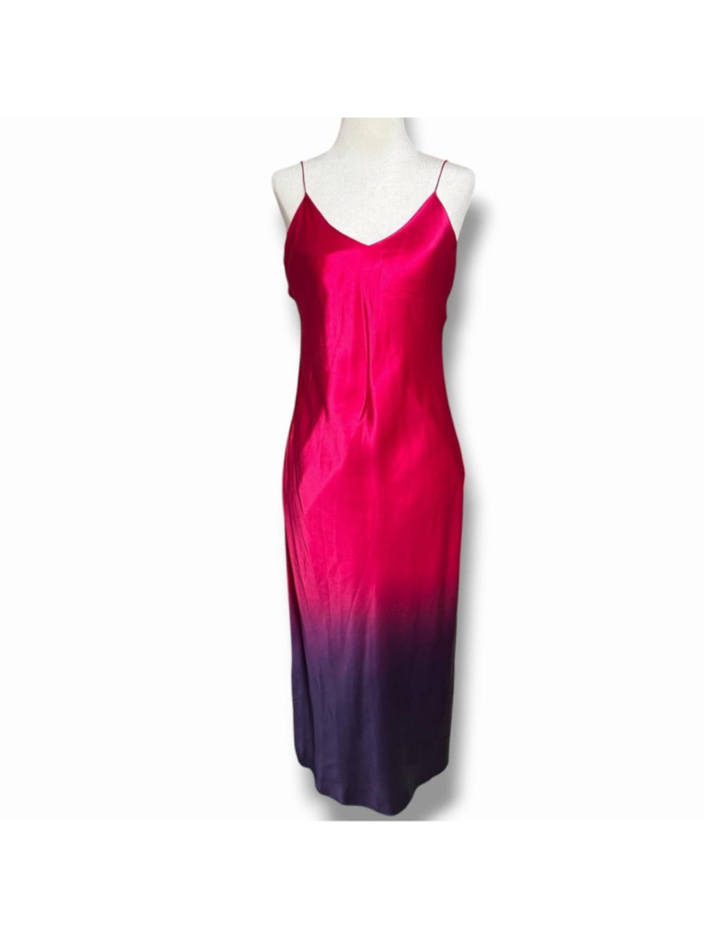 Cami NYC Silk Sleeveless Midi Slip Dress S Lined Fuschia Purple SPOT